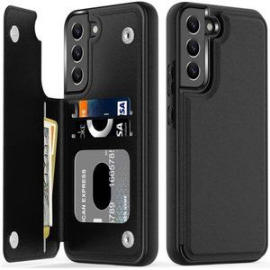 Galaxy S22 Case,Luxury Flip Folio Leather Wallet Case Cover with Card Slots